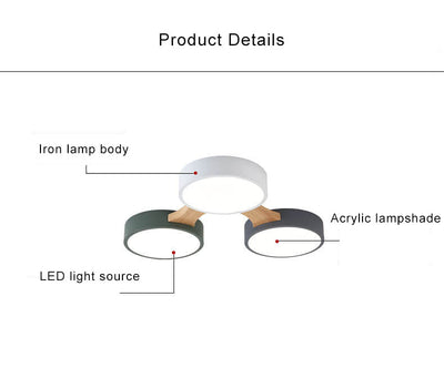 Modern Macaron Circle 3/4/5/8 Light LED Flush Mount Ceiling Light