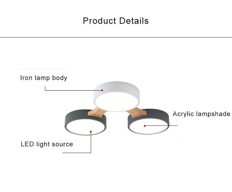 Modern Macaron Circle 3/4/5/8 Light LED Flush Mount Ceiling Light