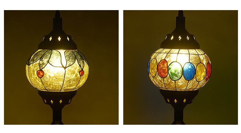 Vintage Turkish Stained Enamel Iron 1-Light Table Lamp