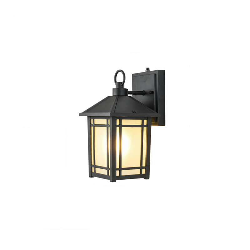 Simple Square Lantern Outdoor Waterproof 1-Light Wall Sconce Lamp