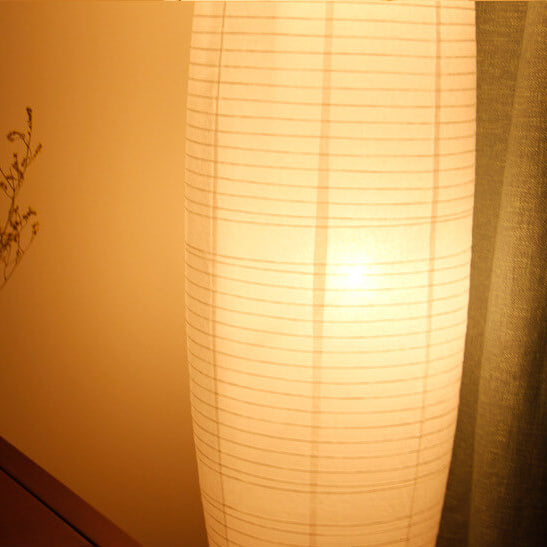 Nordic Minimalist Rice Paper Column 2-Light Standing Floor Lamp ...