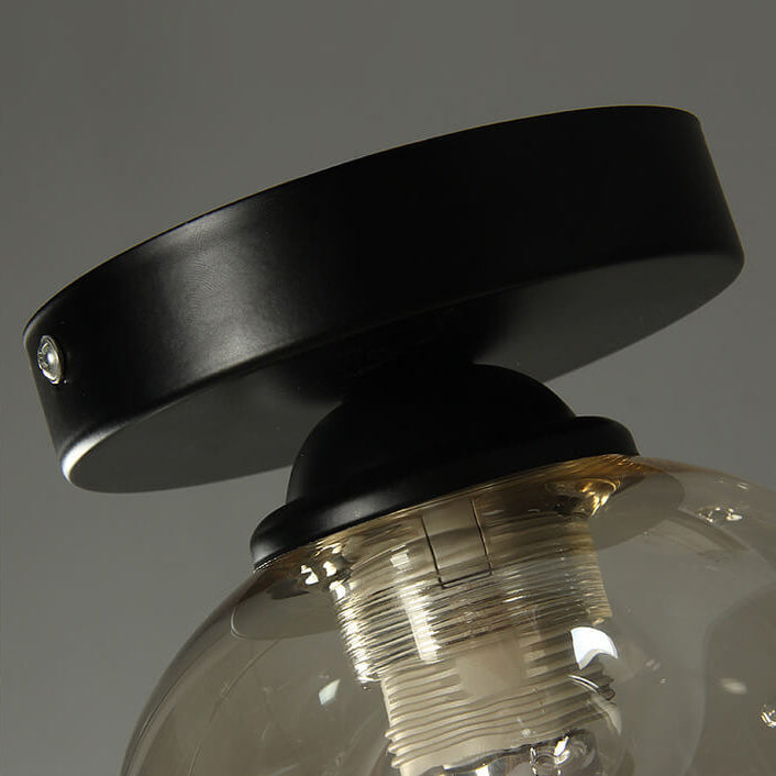 Nordic Glass Orb 1-Light LED Semi-Flush Mount Ceiling Light