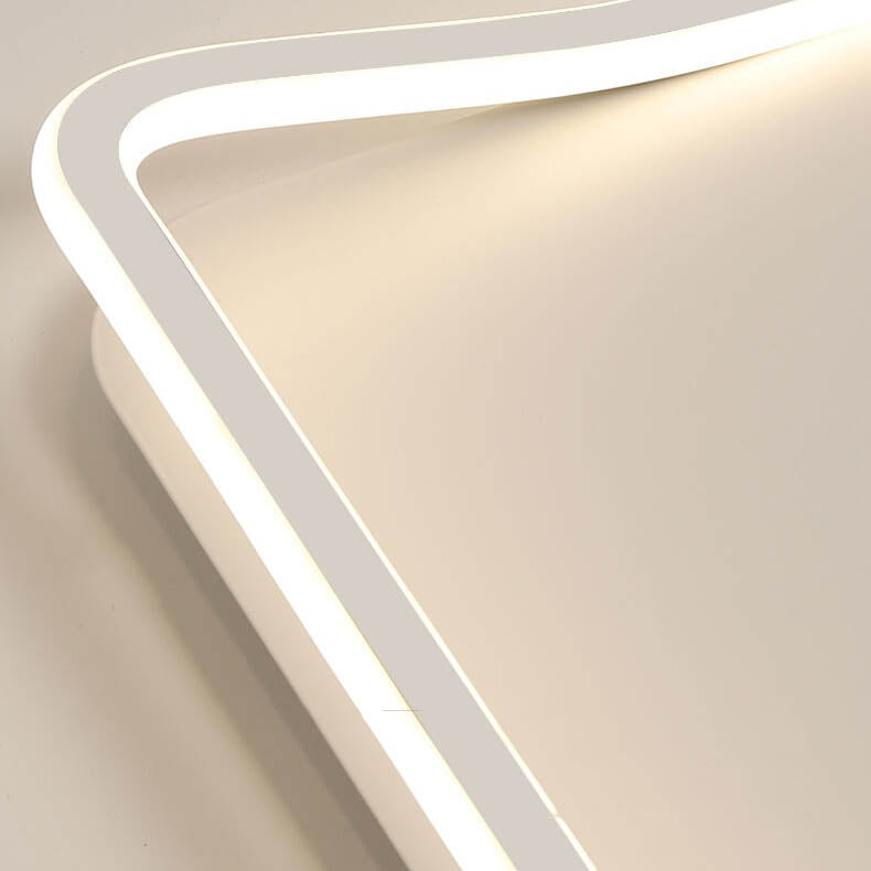 Minimalist Rectangular Aluminum LED Flush Mount Ceiling Light