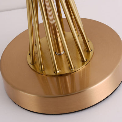 Nordic Fabric Gold Linear Base 1-Light  Table Lamp