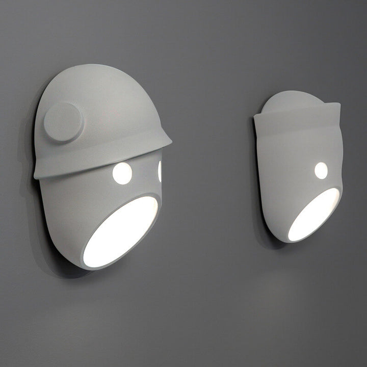 Kreative Harz-Emoji-Maske 1-Licht LED Wandleuchte 