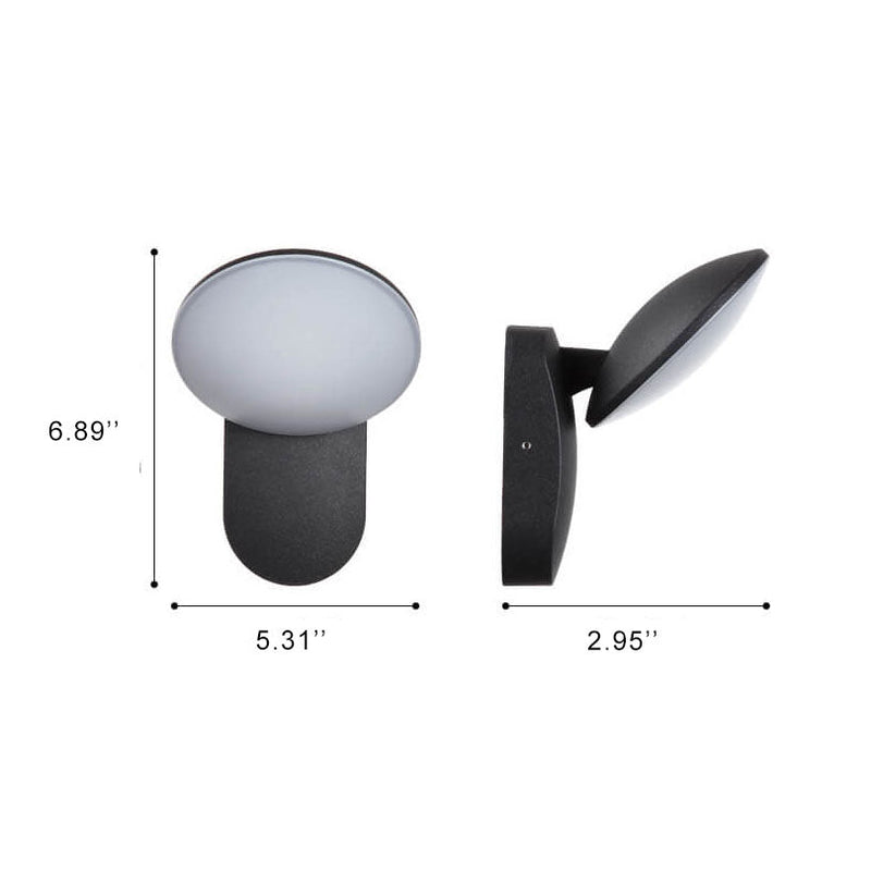 Lámpara de Aplique de Pared LED Impermeable para Exteriores de Círculo Simple 