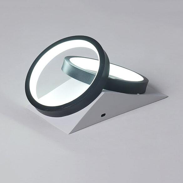 Moderne Minimalistische Kreis 2-Licht LED-Halbeinbau-Deckenleuchte 