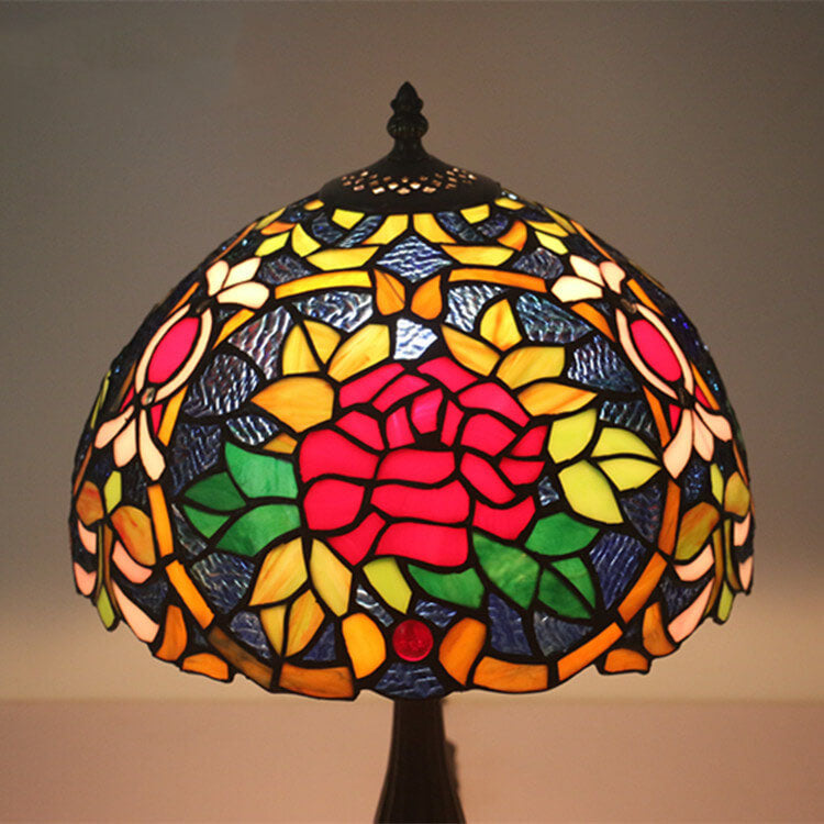 Lámpara de mesa Tiffany European Blooming Flower de 1 luz 