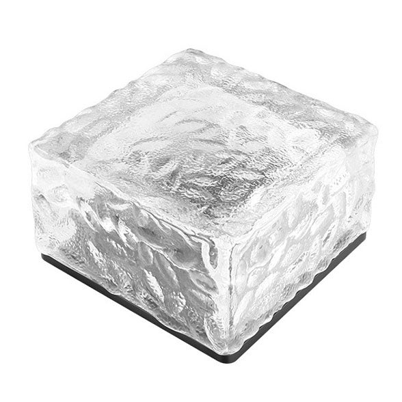 Solar-LED-Eisziegel Wasserdichtes Glas Bodenlicht Gartenlicht 