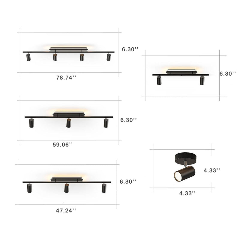 Modern Minimalist Tubular 5-Light LED Track Light