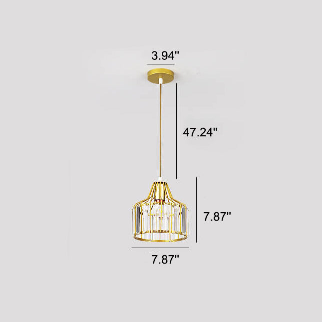 Modern Crystal Dome 1-Light Semi-Flush Mount Ceiling Light