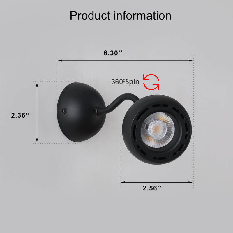 Minimalist Iron Dome Shade Mini Rotatable LED Wall Sconce Lamp