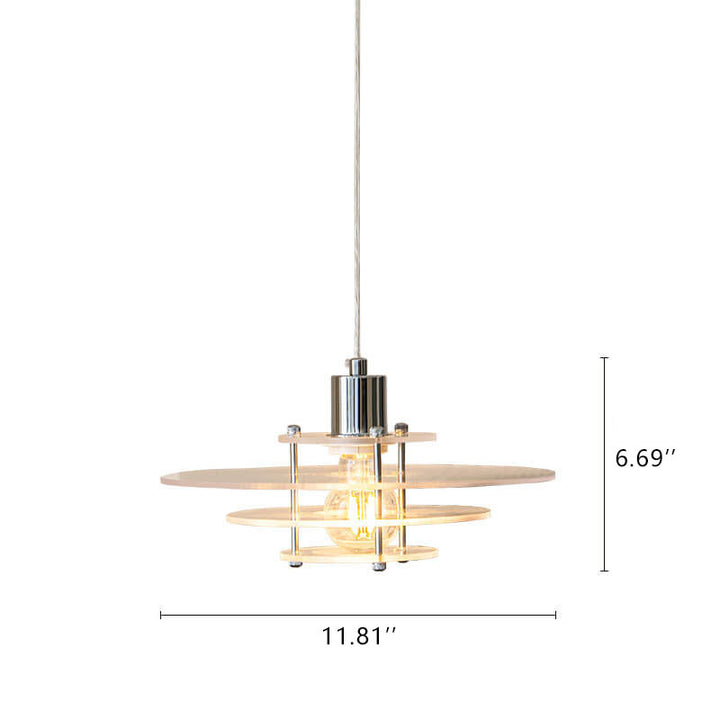 Post-modern Clear Glass Multi-Layered 1-Light LED Pendant Light