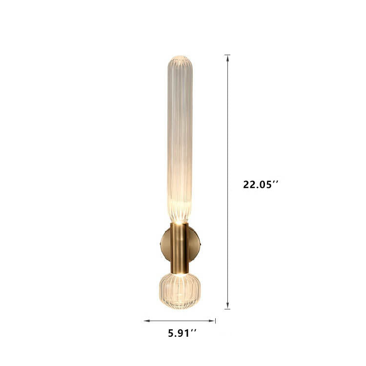 Modern Glass Cylindrical Bar 1-Light LED Wall Sconce Lamp