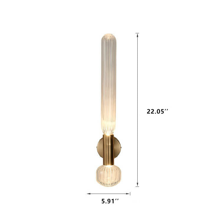 Moderne zylindrische Glasleuchte 1-flammige LED-Wandleuchte 