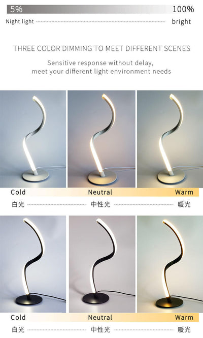 Minimalist Curve LED Touch Dimmable Table Lamp