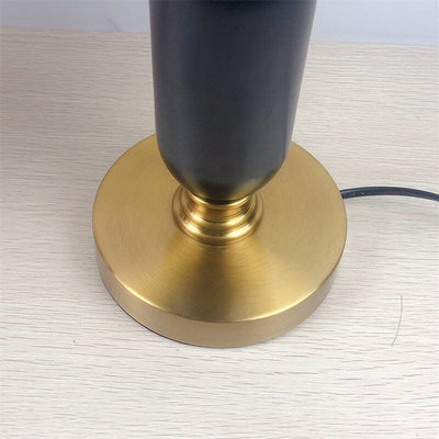 Retro Pleated Shade Column Base 1-Light Table Lamp