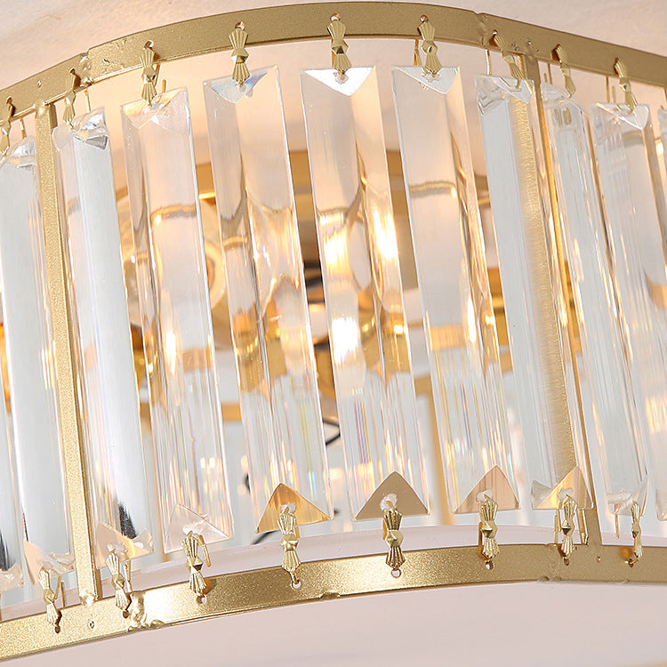 Modern Crystal Square 5-Light Flush Mount Ceiling Light