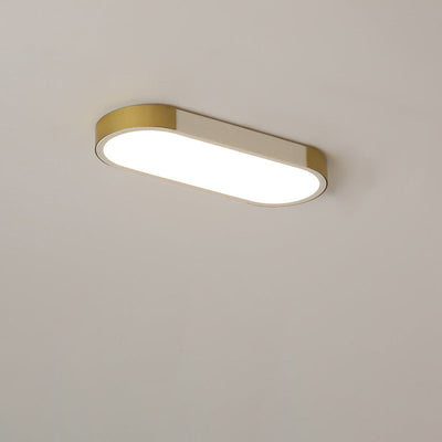 Modern Minimalist Rectangular Ring LED Flush Mount Ceiling Light