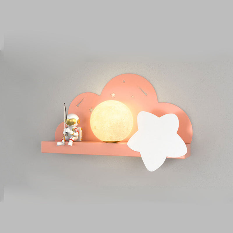 Childlike Creative Moon Astronaut Design LED Wall Sconce Lamp