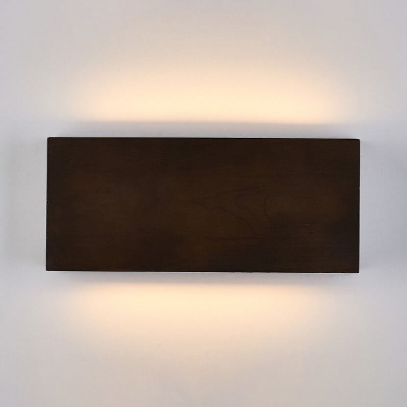 Aplique de pared LED rectangular de madera de tronco Wabi-sabi japonés 