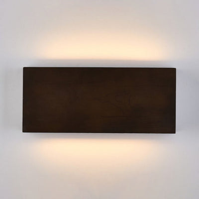 Japanese Wabi-sabi Log Wood Rectangular LED Wall Sconce Lamp