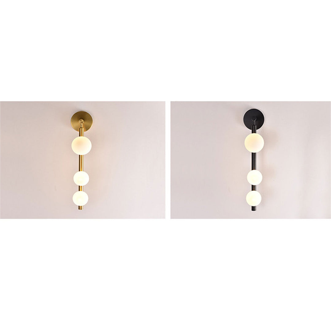 Lámpara Aplique de Pared Redonda de Vidrio y Hierro de Lujo Moderno con 3 Luces 