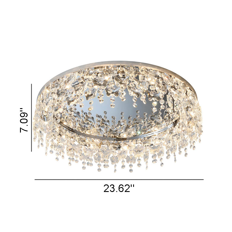 Modern Crystal Pendant Nordic Light Luxury 6/8/12-Light Flush Mount Light