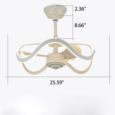Lumière de ventilateur de plafond silencieux à tiges descendantes circulaires inversées de luxe moderne 