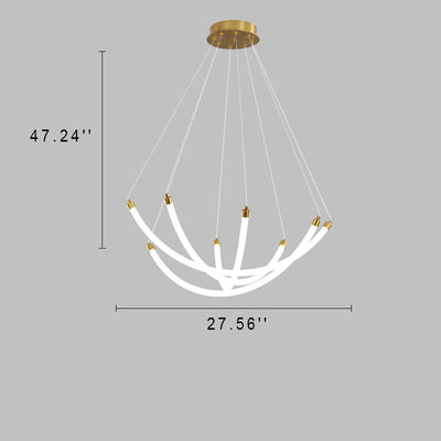 Nordic Creative Arc Line  Luminous LED Chandelier