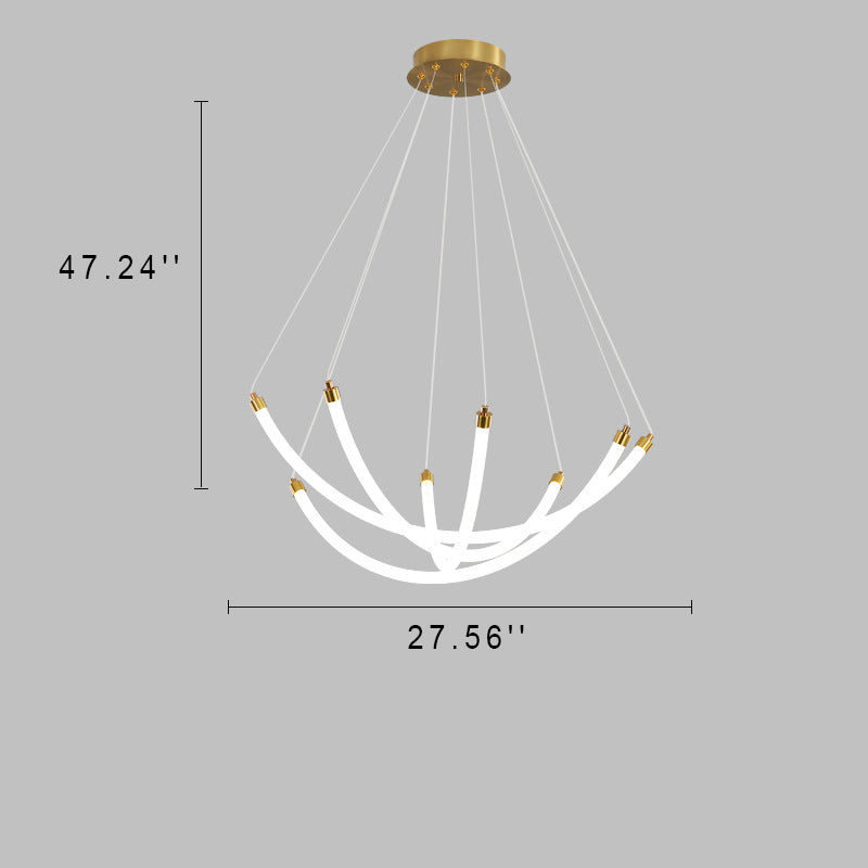 Nordic Creative Arc Line  Luminous LED Chandelier
