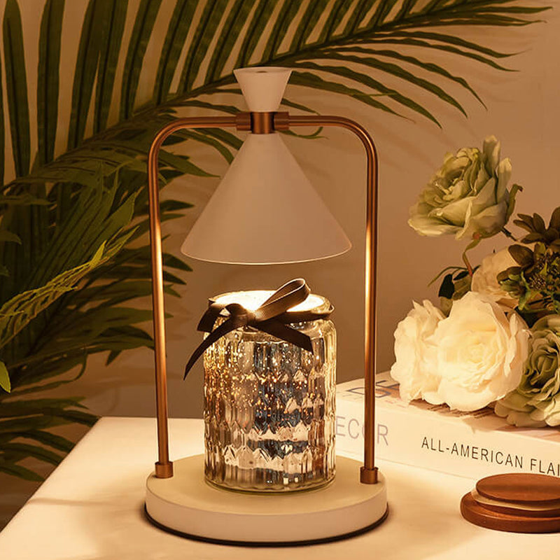 Lampe de table à cire fondue 1 lumière avec abat-jour en métal de luxe européen 