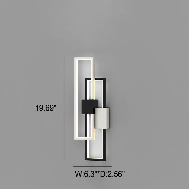 Minimalist Creative Square Frame Iron Silicone LED Wall Sconce Lamp