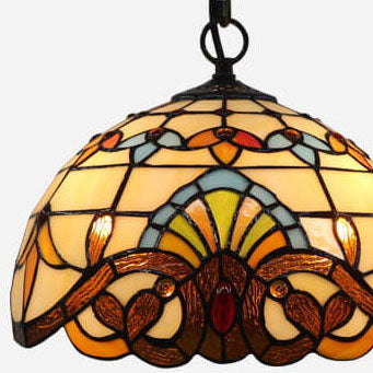Tiffany Stained Glass 1-Light Bowl Shape Pendant Light