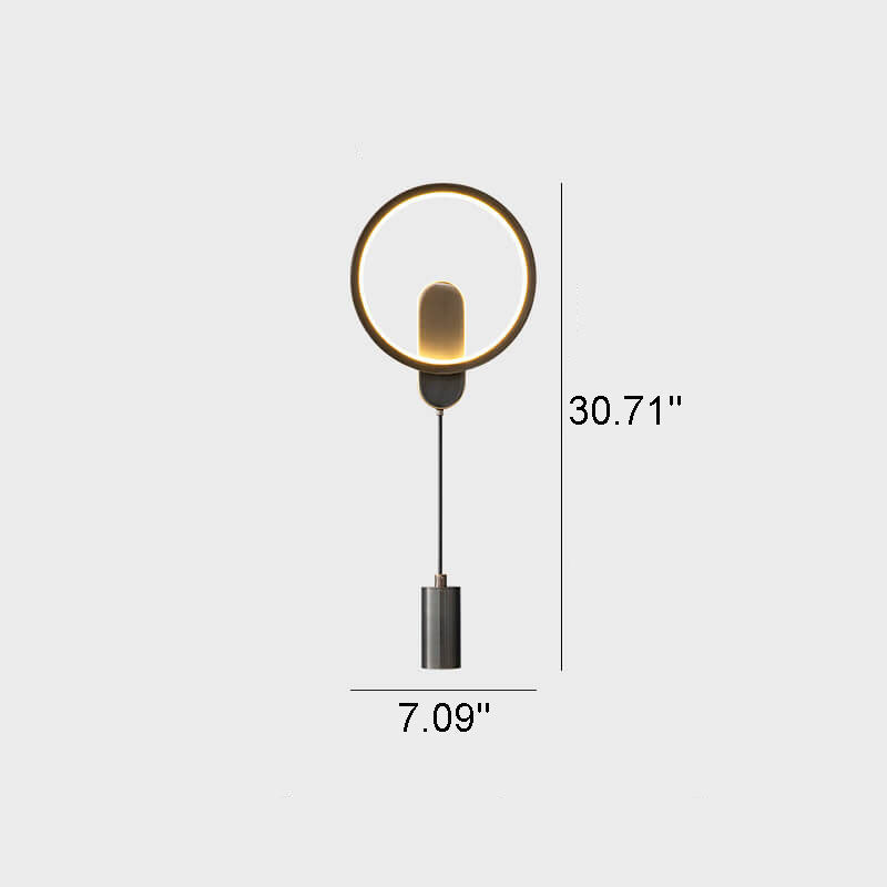 Lámpara Aplique de Pared Creativa LED Redonda Nórdica de Cobre Industrial 