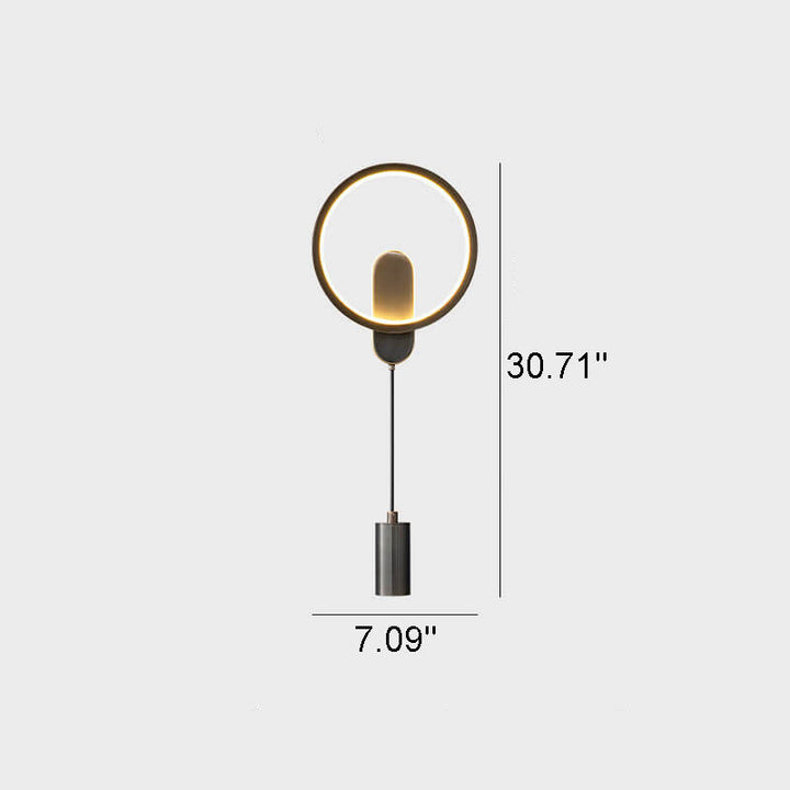 Lámpara Aplique de Pared Creativa LED Redonda Nórdica de Cobre Industrial 