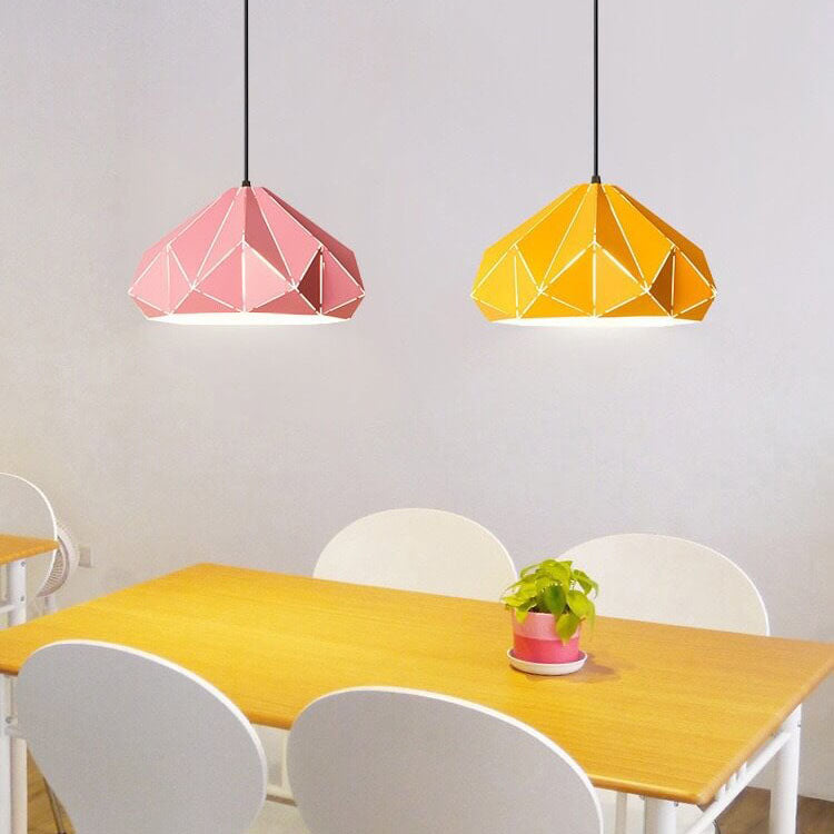 Nordic Macaron Geometric Shape Metal 1-Light Pendant Light