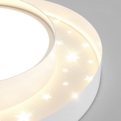 Nordic Minimalist Round Star Effect LED Flush Mount Ceiling Light