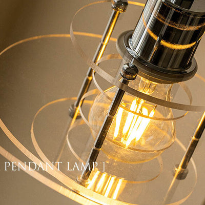 Postmoderne mehrschichtige 1-Licht-LED-Pendelleuchte aus Klarglas 