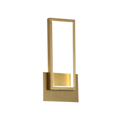 Modern Minimalist Gold Rectangular 1-Light LED Wall Sconce Lamp