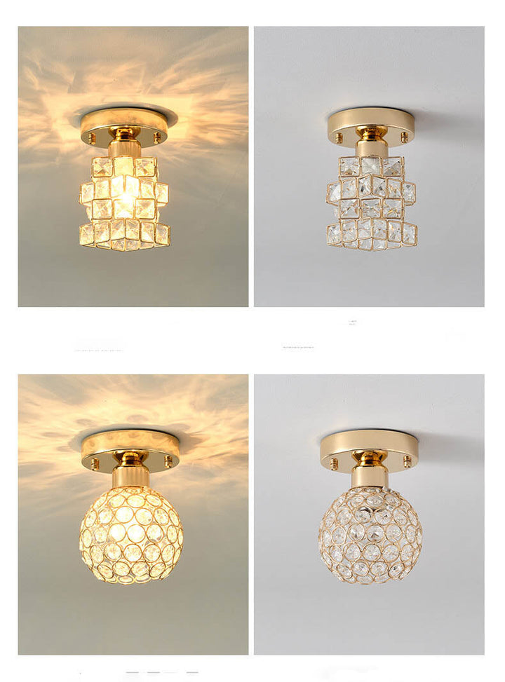 Modern Creative Crystal 1-Light Semi-Flush Mount Ceiling Light