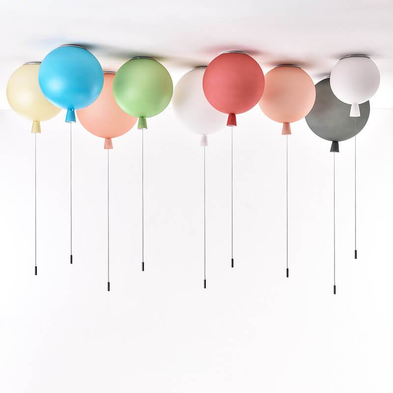 Nordic Colorful Balloon Glass 1-Light Flush Mount Ceiling Light