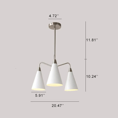 Nordic Tapered Shade Iron 3/5 Light Art Kronleuchter 