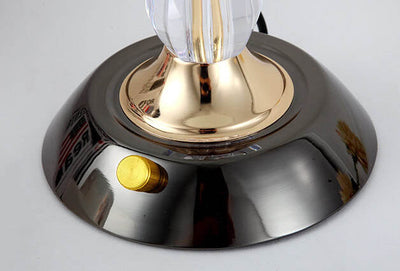 Moderne europäische Tischleuchte mit strukturiertem Glas-Kuppelschirm und zwei Lichtern 