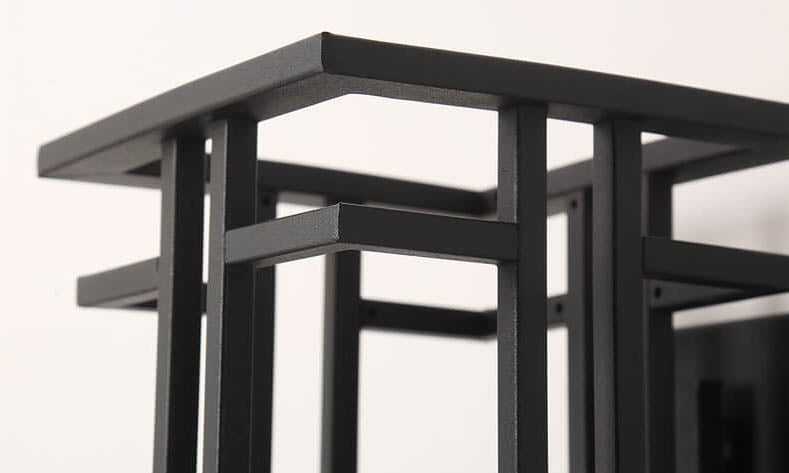 Lámpara Aplique de Pared Exterior Impermeable de 1 Luz de Hierro Cuadrado de Vidrio Moderno 