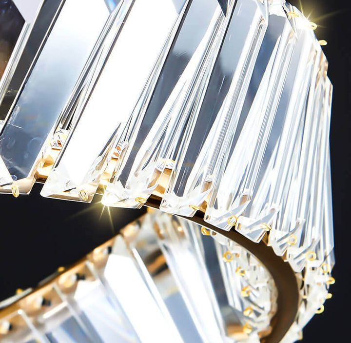 Plafonnier LED rond en cristal post-moderne 
