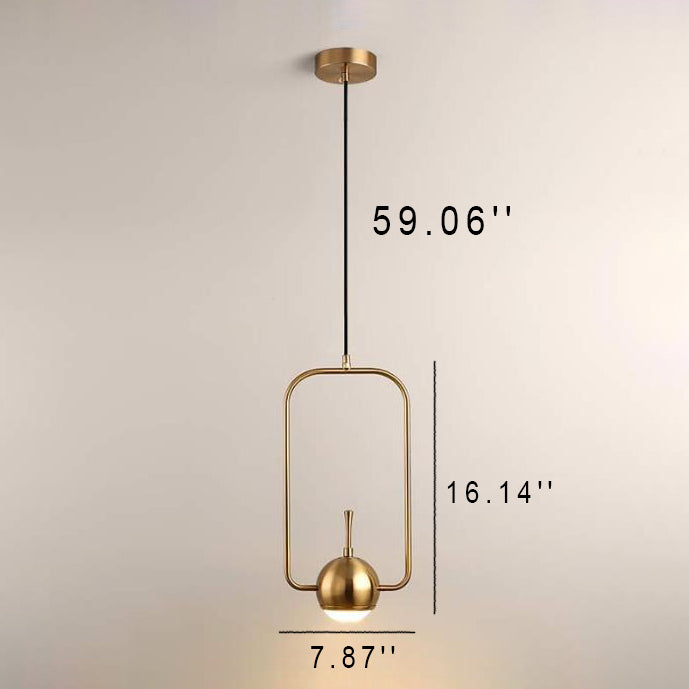 Anillo de hierro dorado creativo nórdico 1-Luz LED colgante 