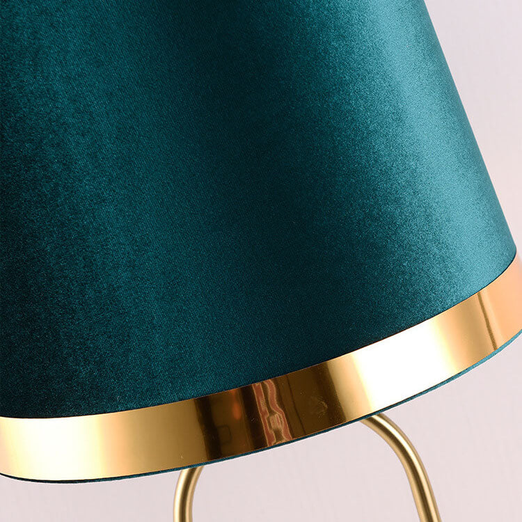 Modern Luxury Fabric Gold Oval Ring Base 1-Light Table Lamp