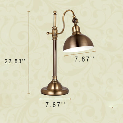 Industrielle Retro Gold Eisen Langarm 1-Licht LED Tischlampe 
