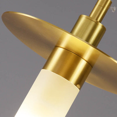 Modern Copper Glass Cylinder 1-Light Pendant Light